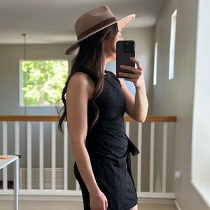 Free People Beaumont Suede Band Felt Hat Whiskey EUC